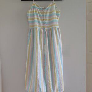 3/$30 Colorful striped cotton sundress pastel